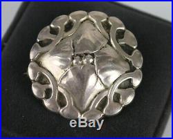 RARE Antique Early Mark Georg Jensen 830 Silver Pin Brooch #16