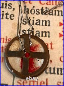 RARE RELIC / ex-voto Lourdes Stunning with sterling silver chain marked 925