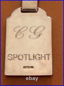 RARE VINTAGE STERLING SILVER KEYCHAIN with 750 marked gold band 1970's