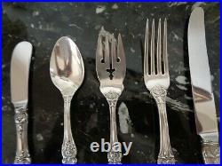 REED & BARTON FRANCIS I STERLING SILVER 40pc FOR 8 FLATWARE SET & CHEST NEW MARK