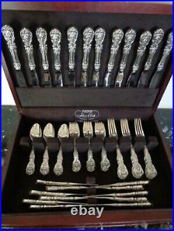 REED & BARTON FRANCIS I STERLING SILVER 60 pc FOR 12 FLATWARE SET CHEST NEW MARK