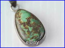 Rare Antique Mark Chee Navajo Indian Pawn Sterling Turquoise Pendant Look
