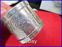 Rare Antique sterling silver Napkin ring Art Nouveau marked s 480 1890s Mono