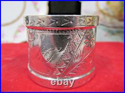 Rare Antique sterling silver Napkin ring Art Nouveau marked s 480 1890s Mono