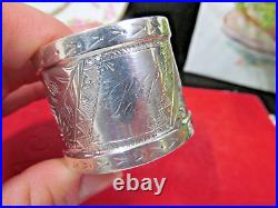 Rare Antique sterling silver Napkin ring Art Nouveau marked s 480 1890s Mono