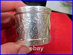 Rare Antique sterling silver Napkin ring Art Nouveau marked s 480 1890s Mono