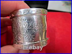 Rare Antique sterling silver Napkin ring Art Nouveau marked s 480 1890s Mono