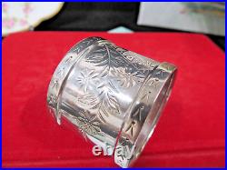 Rare Antique sterling silver Napkin ring Art Nouveau marked s 480 1890s Mono