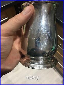 Rare Georgian Silver Pint Tankard 1749 Marks Cancelled By London Assay Office