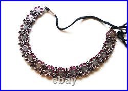 Rare Ruby Gripoix/Cabochons, Mabe Pearl Renaissance Necklace, 925 Marked, 48 Gms