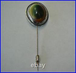 Rare Vintage Sterling Silver Operculum SAM KRAMER Stick Pin Mushroom Mark -#M079