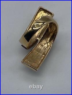 Ross Simons Ring Sterling Silver Marked 925 Gold Tone Art Deco Abstract Size 7