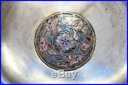Russian Enamelled Cloisonne Silver Kovsh Maker's Mark of GUSTAVE KLINGER