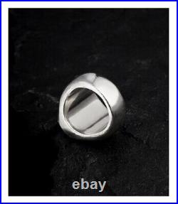 S925 sterling silver Atelier Mark heavy motor powerful men's engraved large ring