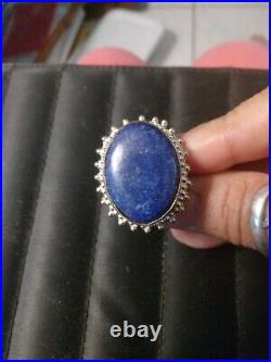 SALE! Vintage But New Lapis Lazuli Sterling Silver Ring Marked 925