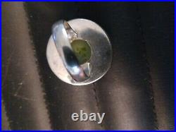 SALE! Vintage Large Green Copper Turquoise Sterling Silver Ring Marked 925 Inside