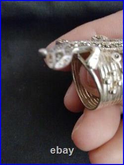 SALE! Vintage Marcasite Sterling Silver Lizard shines marked 925 back