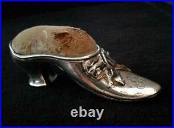 SHOE PIN CUSHION Gorham Marked Sterling Victorian Ladies Shoe Pin Cushion 1900