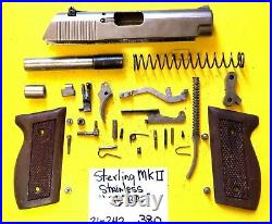 STERLING ARMS 400 MARK ll 380 ACP VERY NICE STAINLESS GUN PARTS LOT ITEM #21-242