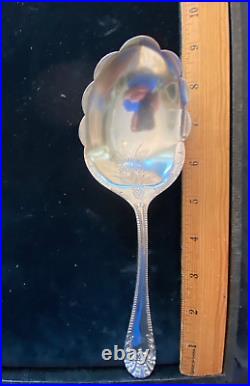 STERLING SILVER 1 large 9 berry spoon maker un known picture 2 shows marks