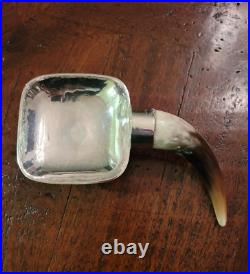 STERLING SILVER HORN HANDLE NUT/CANDY DISH VINTAGE ARGENTINA RARE marked 925