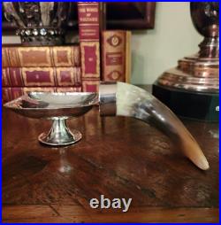 STERLING SILVER HORN HANDLE NUT/CANDY DISH VINTAGE ARGENTINA RARE marked 925