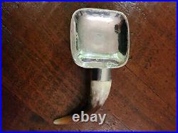 STERLING SILVER HORN HANDLE NUT/CANDY DISH VINTAGE ARGENTINA RARE marked 925