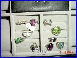 STERLING SILVER RINGS HUGE LOT #10 Gemstones NOT Scrap WEAR 47 GRAMS Marked