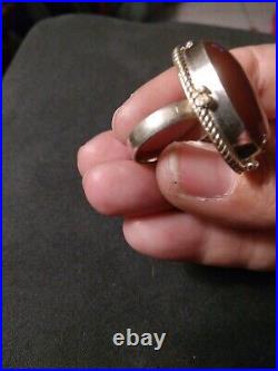 SUPER SALE! Vintage Large Carnelian Sterling Silver Oval Ring Marked 925