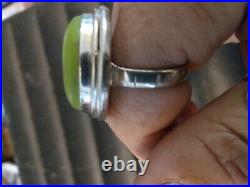 SUPER SALE! Vintage Large Green Copper Turquoise Sterling Silver Ring Marked 925