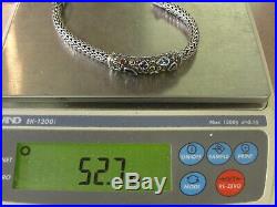 Samuel Benham 925 Sterling 18K Gold Multi Gemstone Woven Bracelet Marked BJC