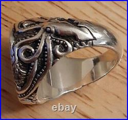 Santa Maria Kraken Sterling Silver Ring Sz. 9 Vintage 925 Marked Heavy Nautical