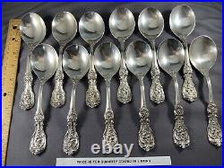 Set of 2 Reed & Barton Francis I Sterling Old Mark Patent Gumbo Soup Spoons MONO