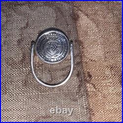Silpada 2-Flip Hammered Coin Ring Sterling Silver Maker Mark Style Sz 7 RARE