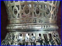 Silver Basket with Glass Insert marked 800