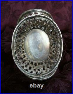 Silver Basket with Glass Insert marked 800