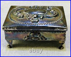 Silver Vintage small Jewelry Box Sterling Silver 925 Marked