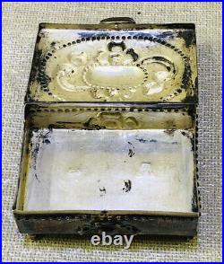 Silver Vintage small Jewelry Box Sterling Silver 925 Marked