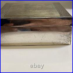 Silver Wood Lined Cigar Jewelry Box 1960s 4.5344g marked JF Sterling 925 Tested