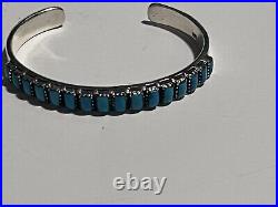 South western turquoise sterling silver marked 925 cuff bracelet Hand Made 25g