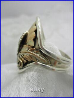 Southwestern Marked Sterling R Silver Eagle Saddle Style Ring Size 14