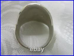 Southwestern Marked Sterling R Silver Eagle Saddle Style Ring Size 14