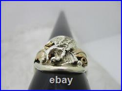 Southwestern Marked Sterling R Silver Eagle Saddle Style Ring Size 14