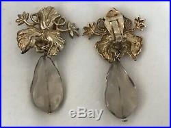 Stephen Dweck Vinage Sterling Silver Gray Topaz Clip On Earrings Marked
