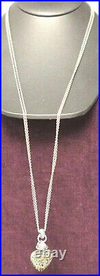 Sterling/925 & 18k Yg Heart Necklace Marked Msl 24.2dwt/37.63g
