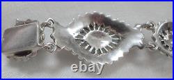 Sterling & Marcasite Elegant Bracelet Marked 8 35 Silver Hallmarked