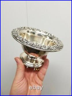 Sterling S. Kirk & Son candy/nut dish REPOUSSE pattern Marked 214 152 grams