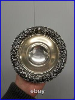 Sterling S. Kirk & Son candy/nut dish REPOUSSE pattern Marked 214 152 grams