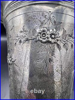 Sterling Silver 10 Trumpet Vase Embossed Flowers 10.5 Oz Weighted Marked A243