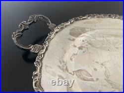 Sterling Silver 18 Long Tray with Handles Eagle Mark 815 grams